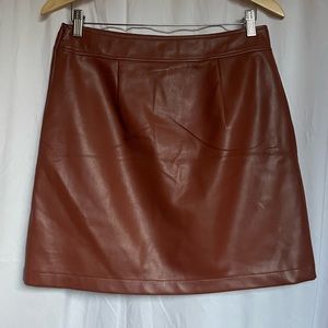 Brown faux leather loft skirt. Worn once and perfect condition.